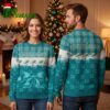 Miami Dolphins Plaid Bow Ugly Christmas Sweater 1 miami dolphins plaid bow ugly christmas sweater