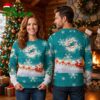 Miami Dolphins Santa Claus Sleigh Ugly Christmas Sweater Design 1 miami dolphins santa claus sleigh ugly christmas sweater design
