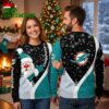 miami dolphins santa claus ugly christmas sweater
