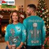 miami dolphins skeleton graphic ugly christmas sweater