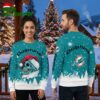 Miami Dolphins Skull With Santa Hat Ugly Christmas Sweater 2 miami dolphins skull with santa hat ugly christmas sweater
