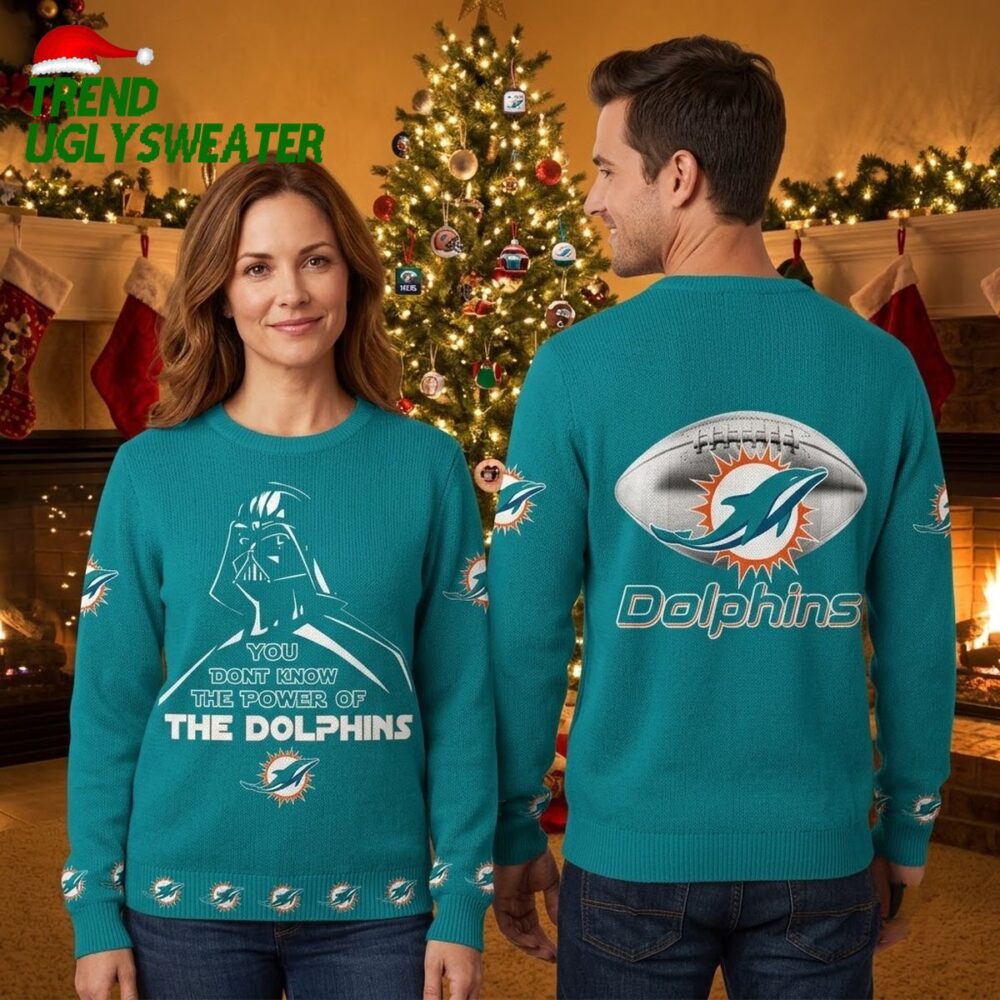miami dolphins you don t know the power ugly christmas sweater