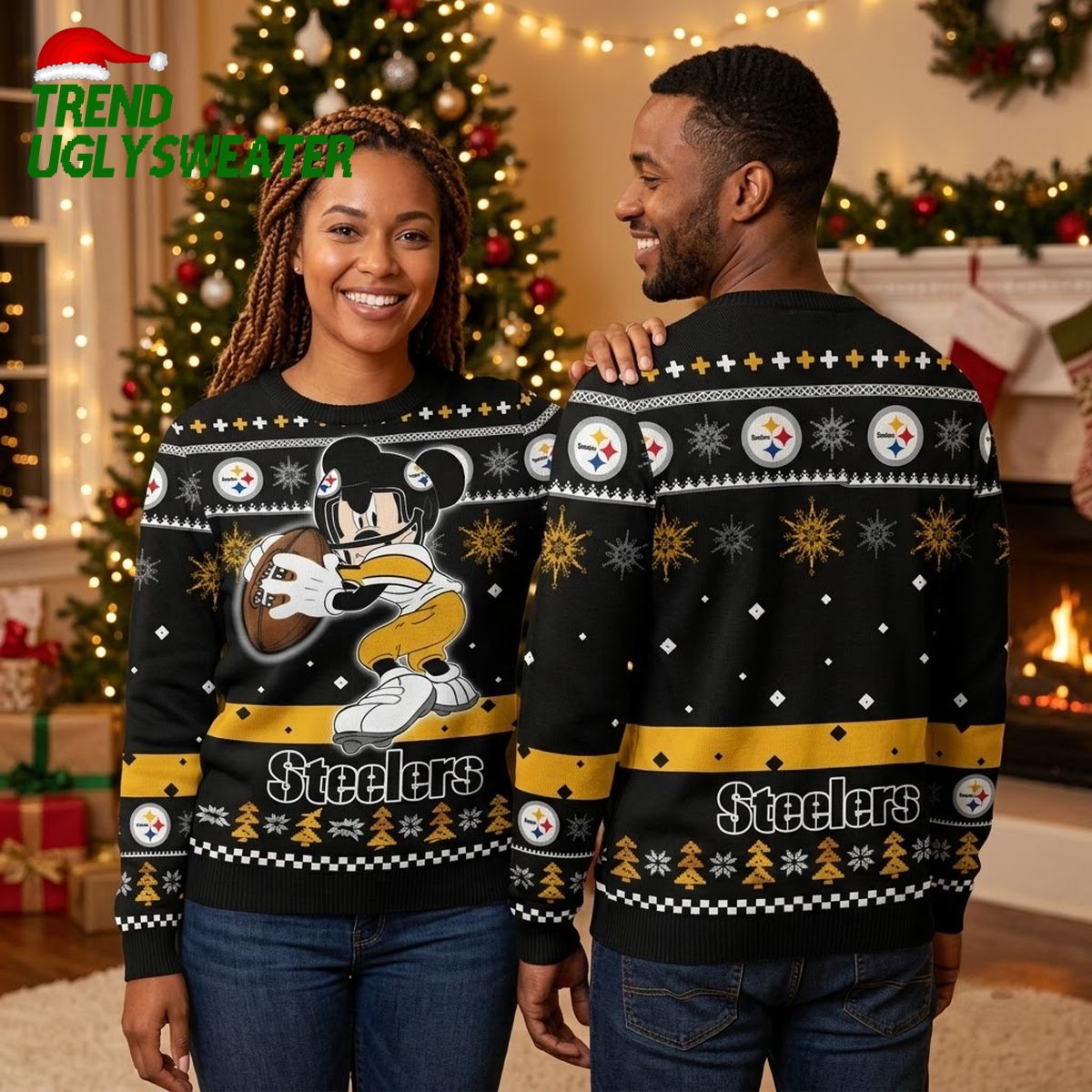 mickey mouse pittsburgh steelers ugly christmas sweater one design mickey mouse pittsburgh steelers ugly christmas sweater one design