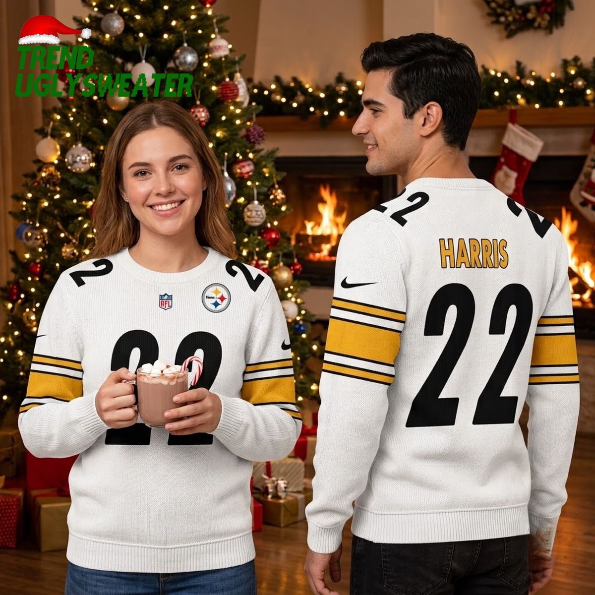 najee harris 22 pittsburgh steelers ugly christmas sweater najee harris 22 pittsburgh steelers ugly christmas sweater