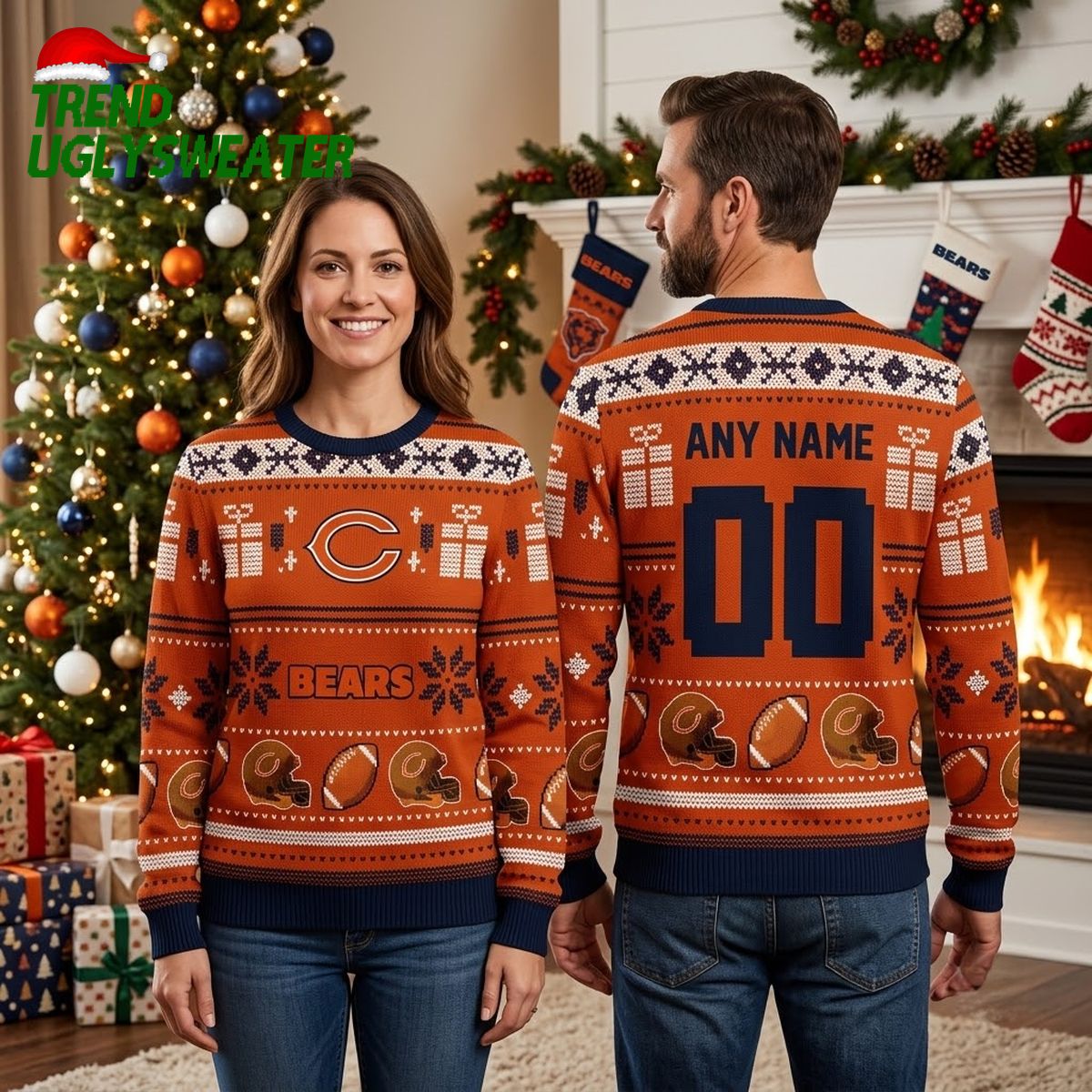 personalized chicago bears custom name and number ugly christmas sweater personalized chicago bears custom name and number ugly christmas sweater