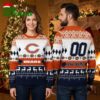 personalized chicago bears football field custom name and number ugly christmas sweater