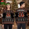 personalized cincinnati bengals logo snowflake custom name ugly christmas sweater