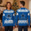 personalized dallas cowboys santa sleigh custom name ugly christmas sweater