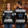 personalized dallas cowboys santa sleigh custom name ugly christmas sweater gift for fans