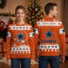 personalized dallas cowboys star santa sleigh custom name ugly christmas sweater game day