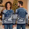 personalized dallas cowboys star snowflake custom name and number ugly christmas sweater