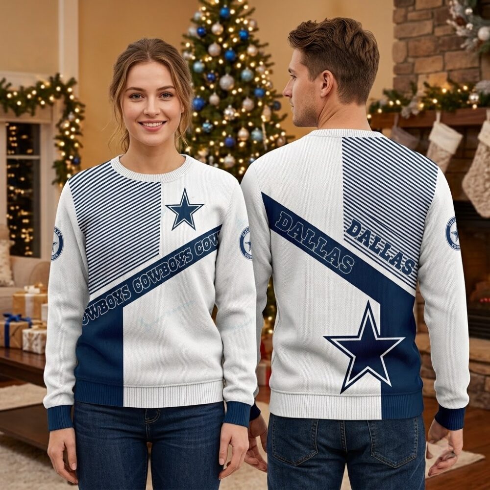 personalized dallas cowboys star stripe custom name sweater