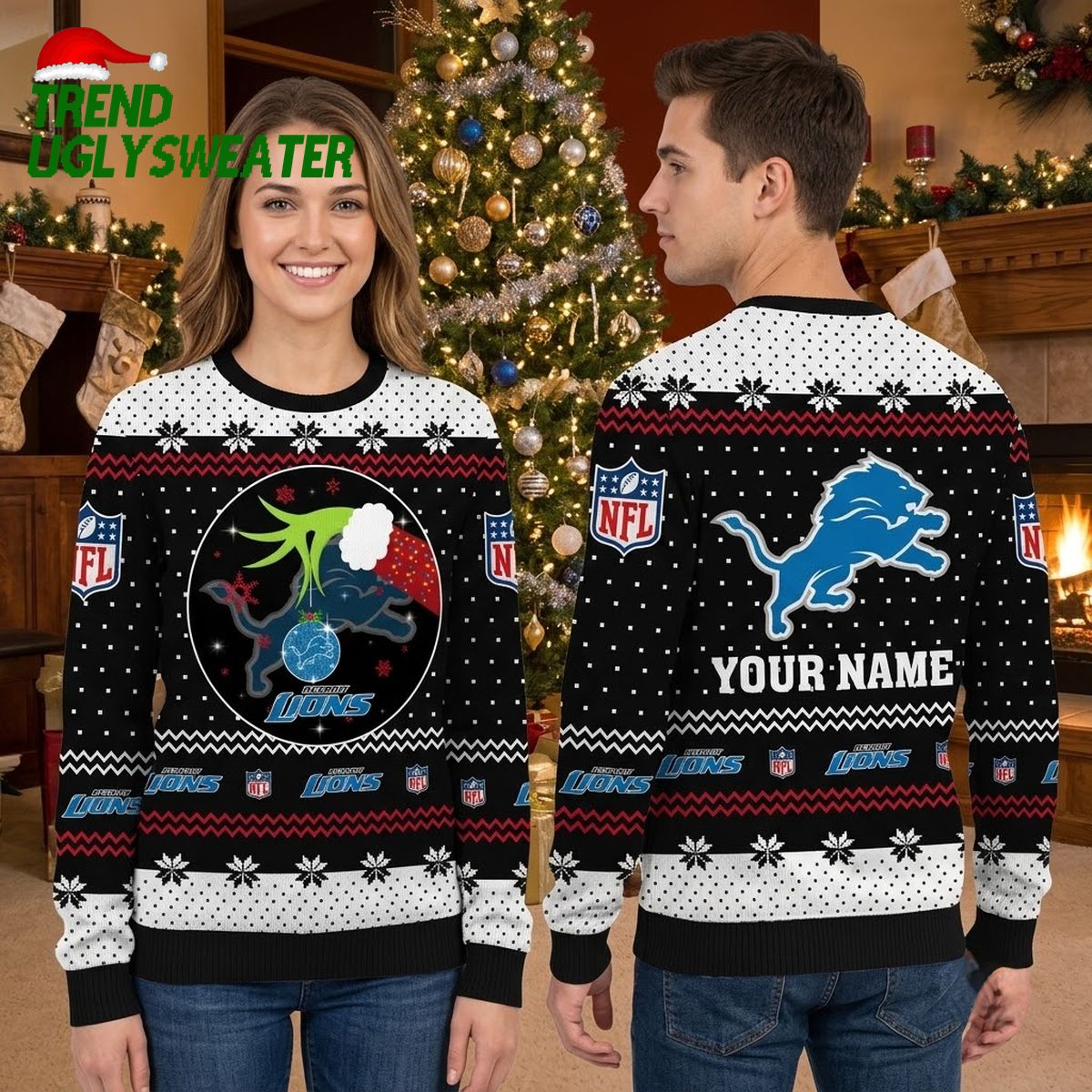 personalized detroit lions grinch hands custom name ugly christmas sweater personalized detroit lions grinch hands custom name ugly christmas sweater