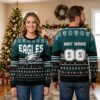Personalized Philadelphia Eagles Football Field Custom Name And Number Ugly Christmas Sweater 1 personalized philadelphia eagles football field custom name and number ugly christmas swea
