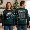 Philadelphia Eagles Snowflake Logo Number 00 Ugly Christmas Sweater 1 philadelphia eagles snowflake logo number 00 ugly christmas sweater