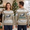 Philadelphia Eagles Snowy Logo Custom Name Ugly Christmas Sweater 2 philadelphia eagles snowy logo custom name ugly christmas sweater