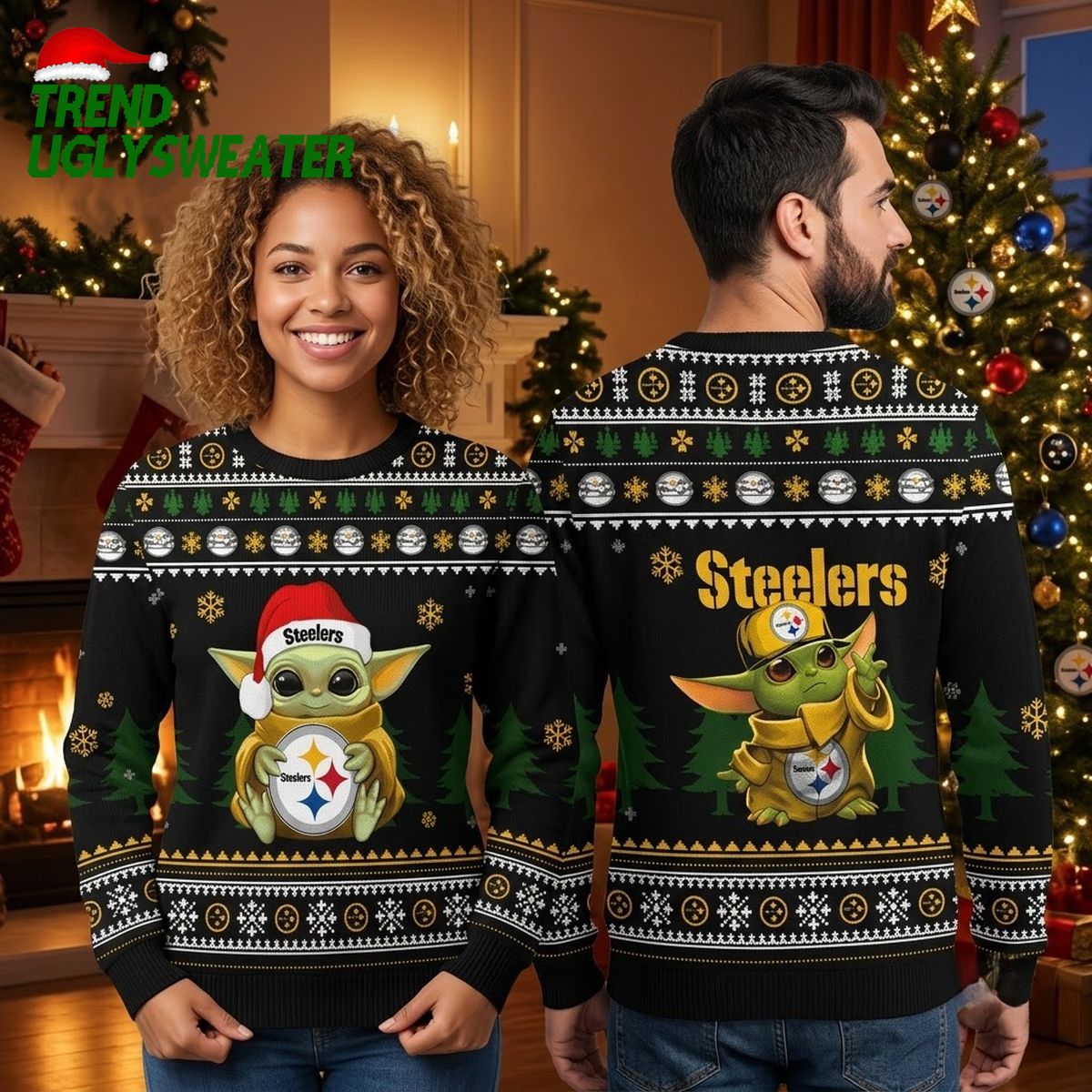 pittsburgh steelers baby yoda 3d ugly christmas sweater pittsburgh steelers baby yoda 3d ugly christmas sweater