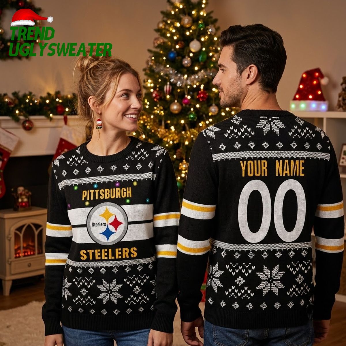 pittsburgh steelers christmas lights ugly christmas sweater pittsburgh steelers christmas lights ugly christmas sweater