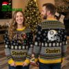 Pittsburgh Steelers Christmas Sweater With Snowflakes And Mascot Action 2 pittsburgh steelers christmas sweater with snowflakes and mascot action