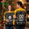 Pittsburgh Steelers Custom Name And Number Ugly Christmas Sweater 1 pittsburgh steelers custom name and number ugly christmas sweater