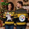 pittsburgh steelers dabbing unicorn ugly christmas sweater