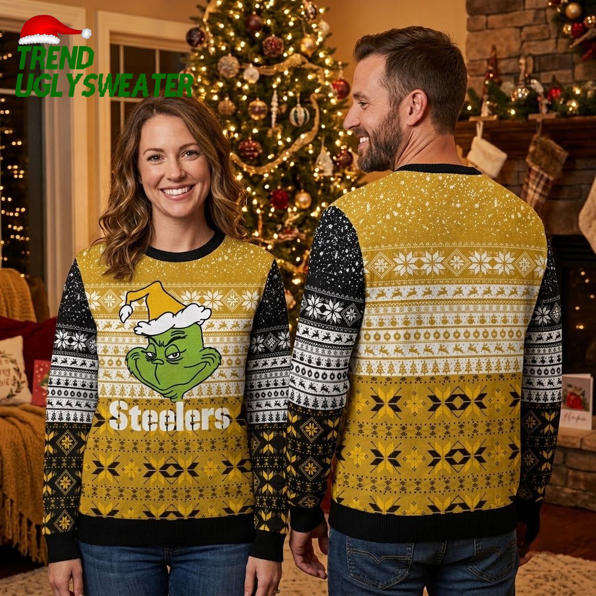 pittsburgh steelers grinch themed ugly christmas sweater pittsburgh steelers grinch themed ugly christmas sweater