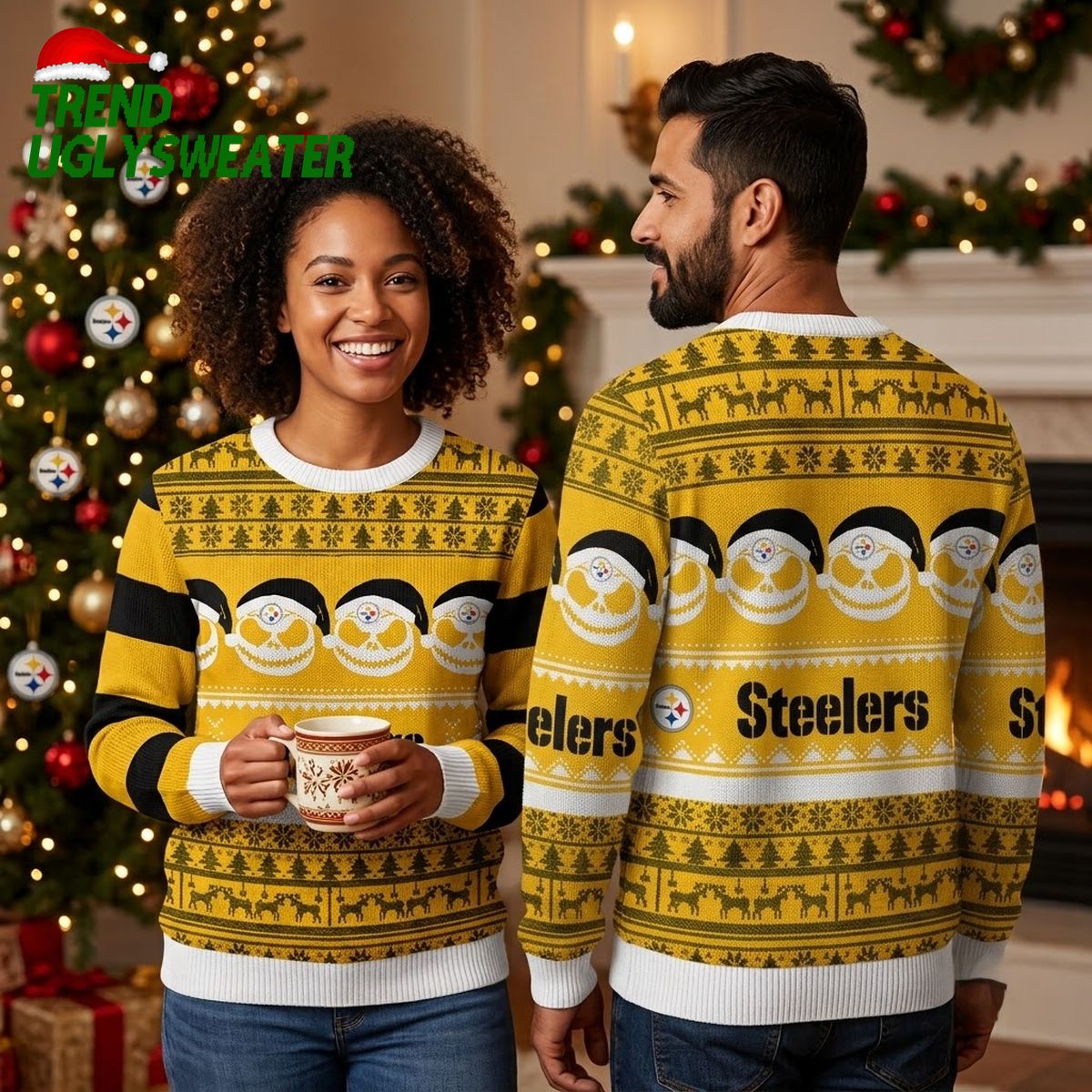 pittsburgh steelers jack skellington ugly christmas sweater pittsburgh steelers jack skellington ugly christmas sweater