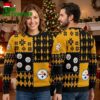 Pittsburgh Steelers Logo Print Snowflakes And Reindeer Ugly Christmas Sweater 1 pittsburgh steelers logo print snowflakes and reindeer ugly christmas sweater