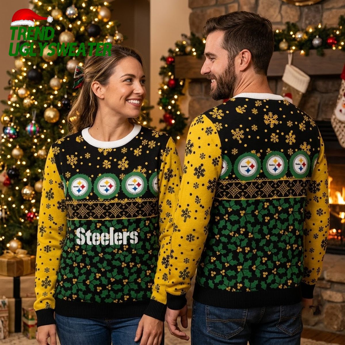 pittsburgh steelers logo print ugly christmas sweater pittsburgh steelers logo print ugly christmas sweater