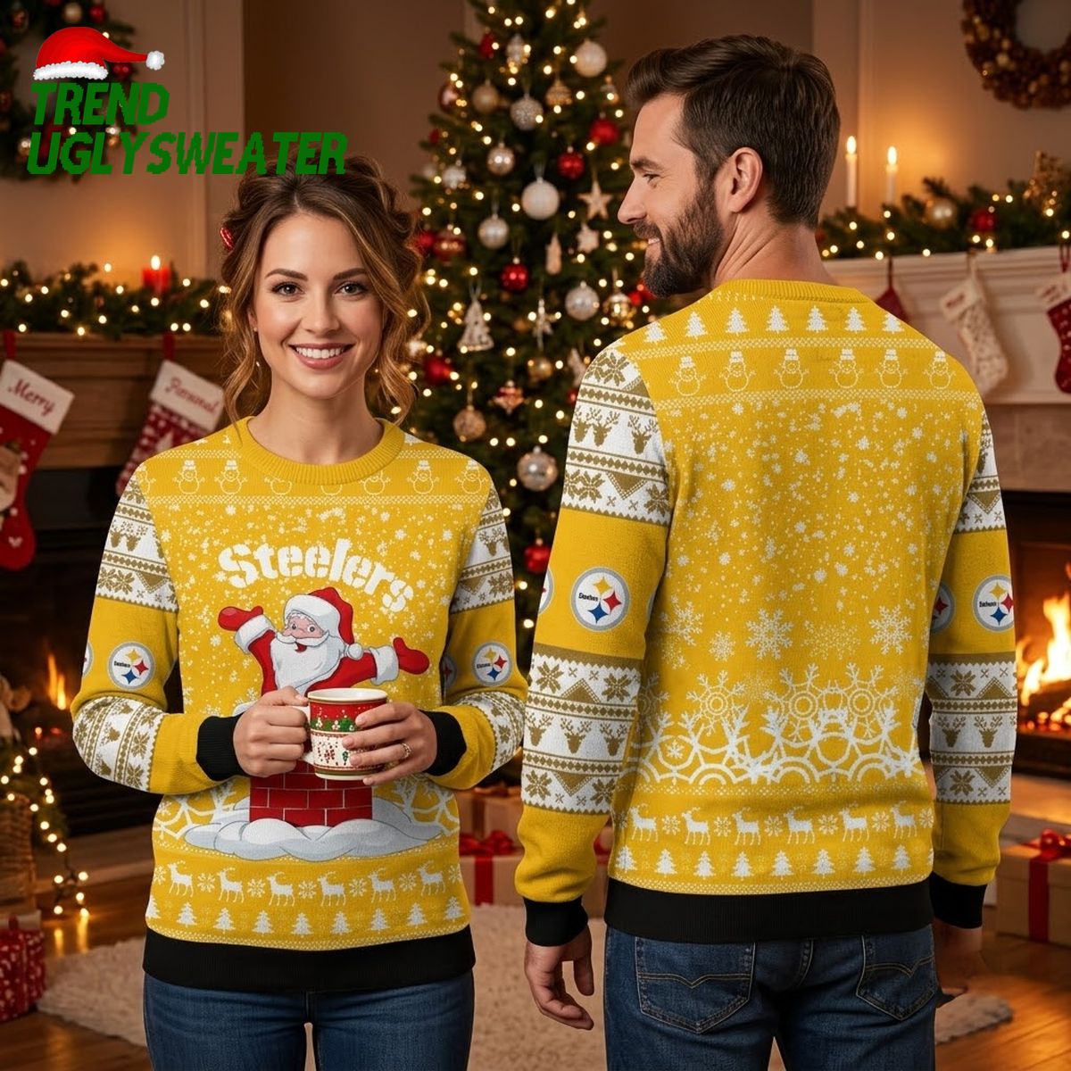 pittsburgh steelers santa claus christmas ugly christmas sweater pittsburgh steelers santa claus christmas ugly christmas sweater