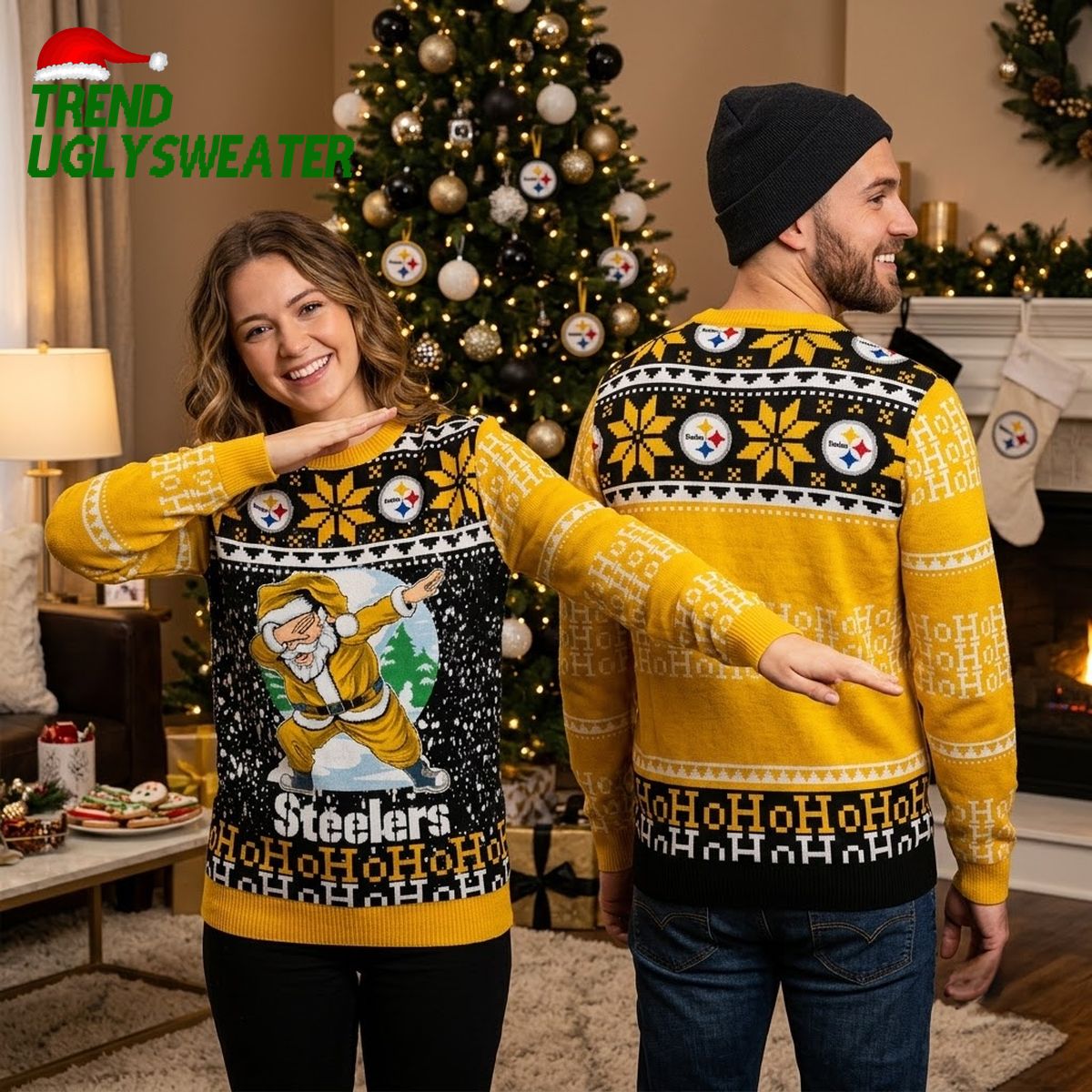 pittsburgh steelers santa claus dabbing ugly christmas sweater pittsburgh steelers santa claus dabbing ugly christmas sweater