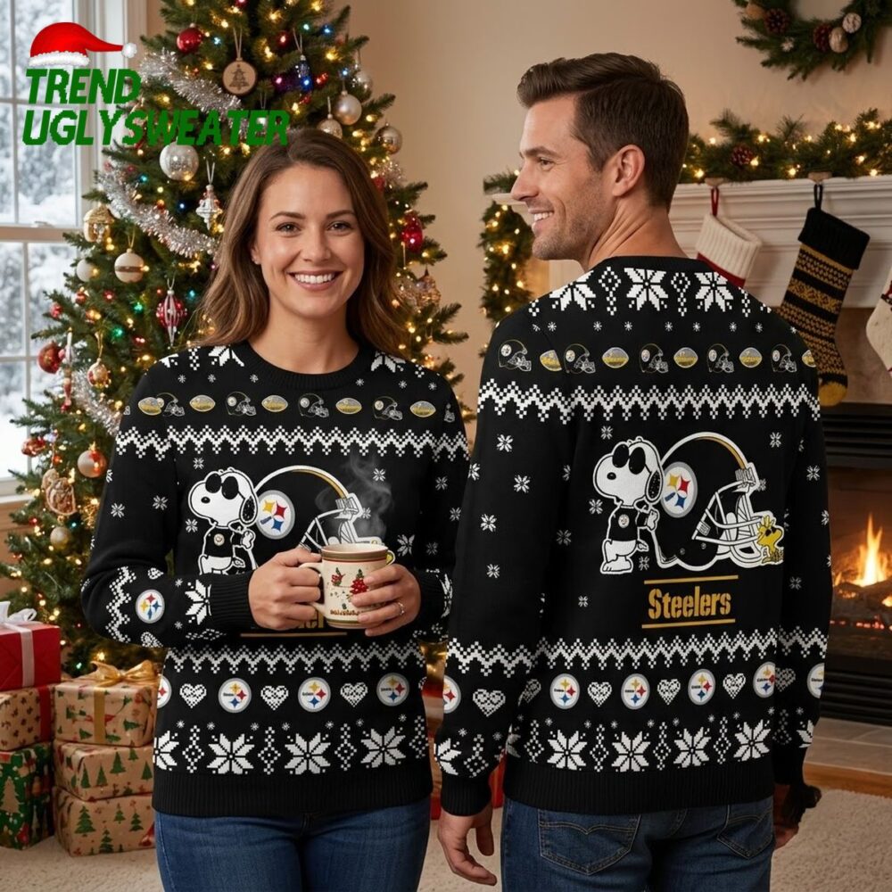 pittsburgh steelers snoopy football helmet ugly christmas sweater