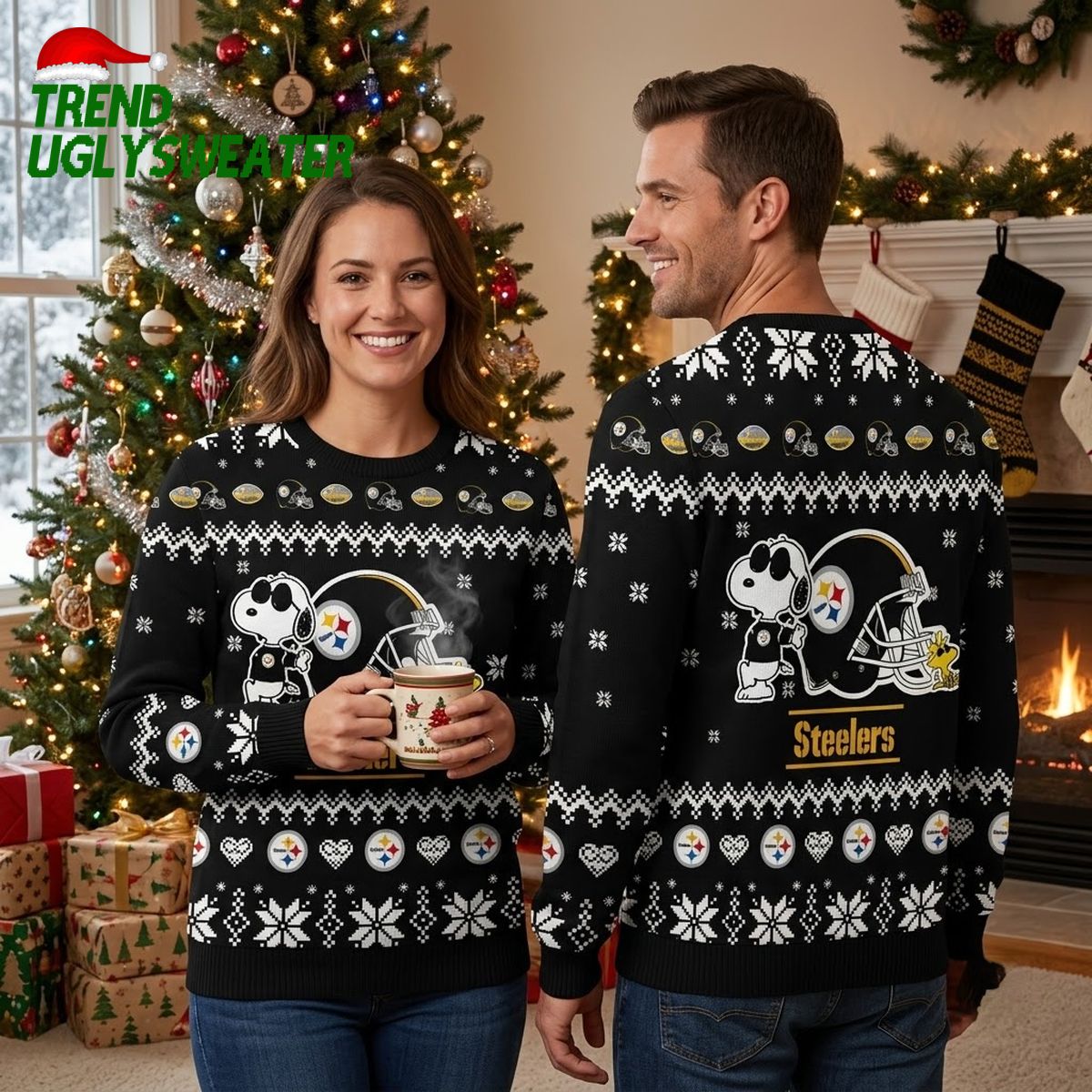 pittsburgh steelers snoopy football helmet ugly christmas sweater pittsburgh steelers snoopy football helmet ugly christmas sweater