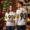 T.J. Watt 90 Pittsburgh Steelers Ugly Christmas Sweater 2 t j watt 90 pittsburgh steelers ugly christmas sweater