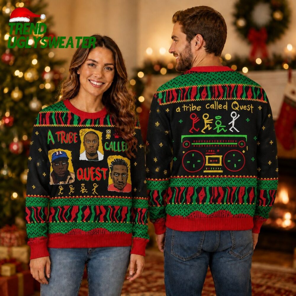 a tribe called quest 2024 be merry christmas love fan ugly sweater