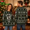 AC DC Skeleton Rock Hand Sign Ugly Christmas Sweater 1 ac dc skeleton rock hand sign ugly christmas sweater