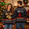 ACDC Angus Young Hells Bells With Flames And Reindeer Pattern Christmas Ugly Sweater - Unique Gifts For Every Occasion 1 acdc angus young hells bells with flames and reindeer pattern christmas ugly sweater uniqu