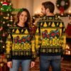 ACDC Band Funny Graphics Snowflakes And Thunder Pattern Knitted Black And Yellow Christmas Ugly Sweater - Unique Gifts For Every Occasion 2 acdc band funny graphics snowflakes and thunder pattern knitted black and yellow christmas