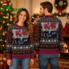 ACDC Band Members Photo Snowflakes And Thunder Logo Pattern Knitted Ugly Christmas Sweater - Unique Gifts For Every Occasion 1 acdc band members photo snowflakes and thunder logo pattern knitted ugly christmas sweater