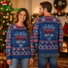 ACDC Logo And Lightning Bolt Blue Ugly Christmas Sweater 2 acdc logo and lightning bolt blue ugly christmas sweater