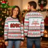 acdc merry christmas signature logo with holiday pattern knitted white ugly christmas swea 1
