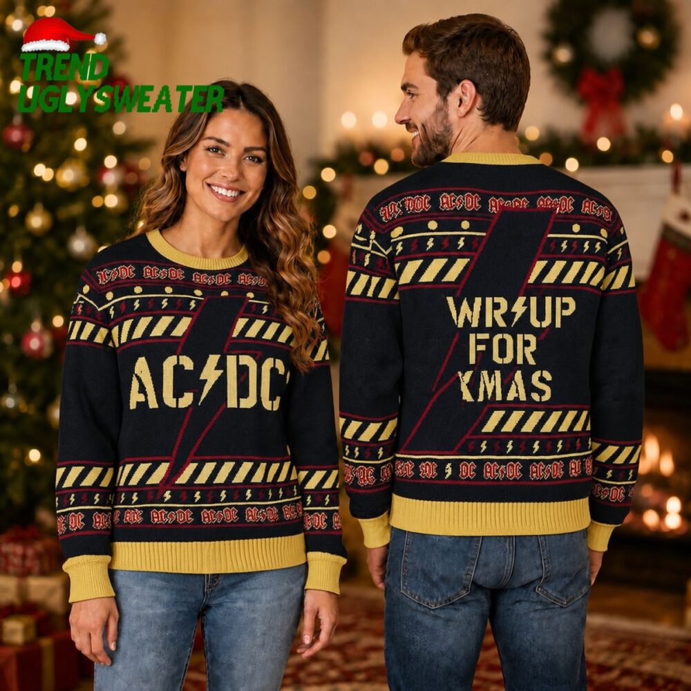 acdc power up lightning pattern pwr up for xmas knitted ugly christmas sweater unique gift 1
