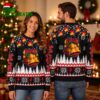 acdc signature hells bells snowy night pattern jingle bells xmas ugly sweater unique gifts 1