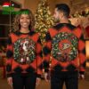 anaheim ducks bulldog christmas wreath plaid ugly christmas sweater
