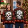 anaheim ducks floral skull ugly christmas sweater