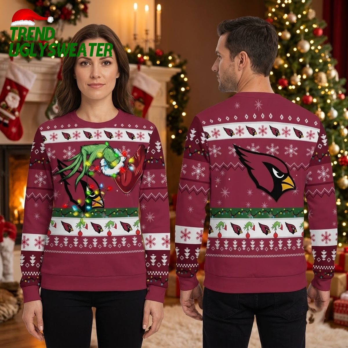 arizona cardinals grinch holding football ugly christmas sweater arizona cardinals grinch holding football ugly christmas sweater