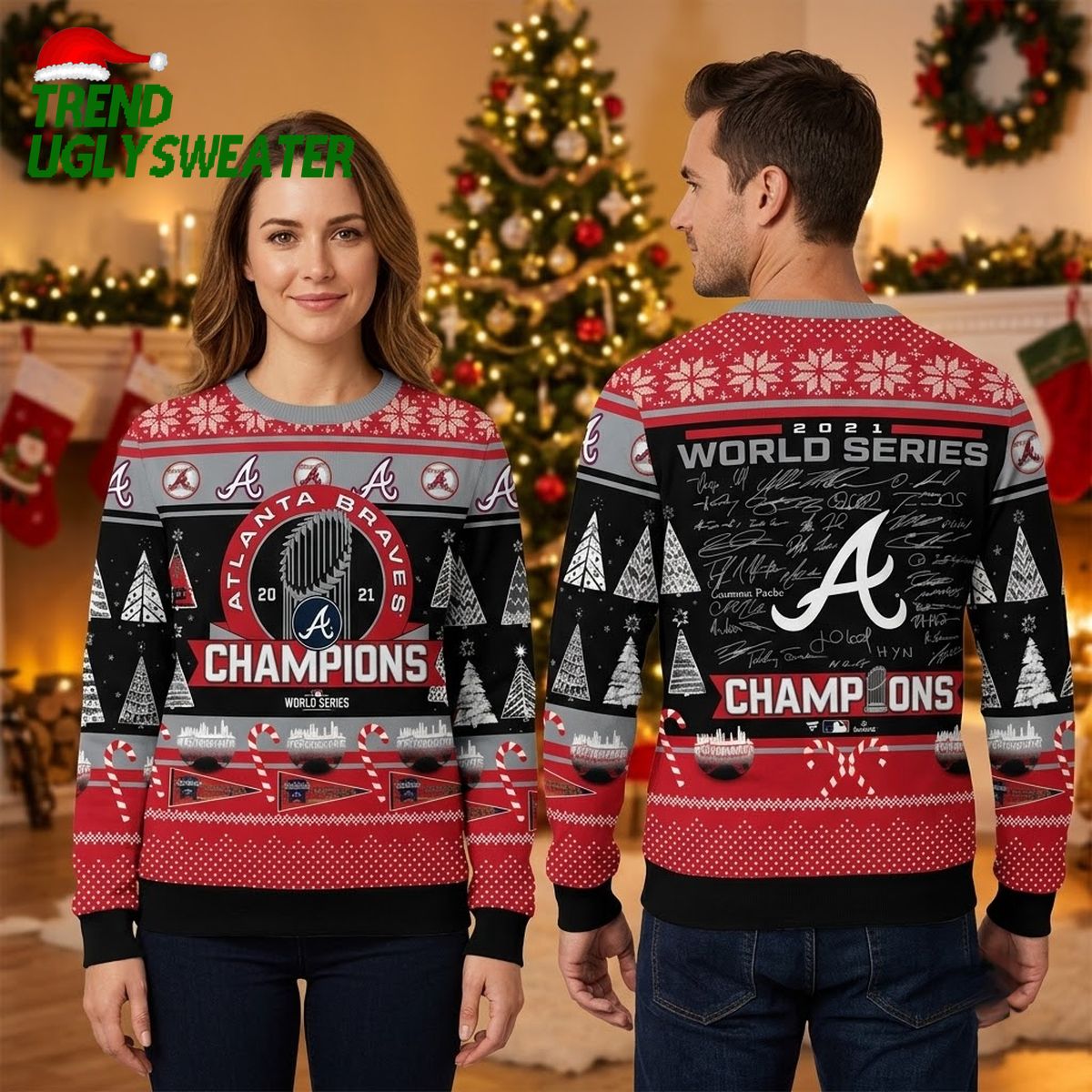 atlanta braves 2021 world series champions ugly christmas sweater atlanta braves 2021 world series champions ugly christmas sweater