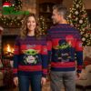 atlanta braves baby yoda holding baseball ugly christmas sweater