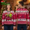 atlanta braves groot and grinch santa hat ugly christmas sweater