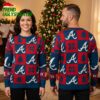 atlanta braves logo patchwork ugly christmas sweater